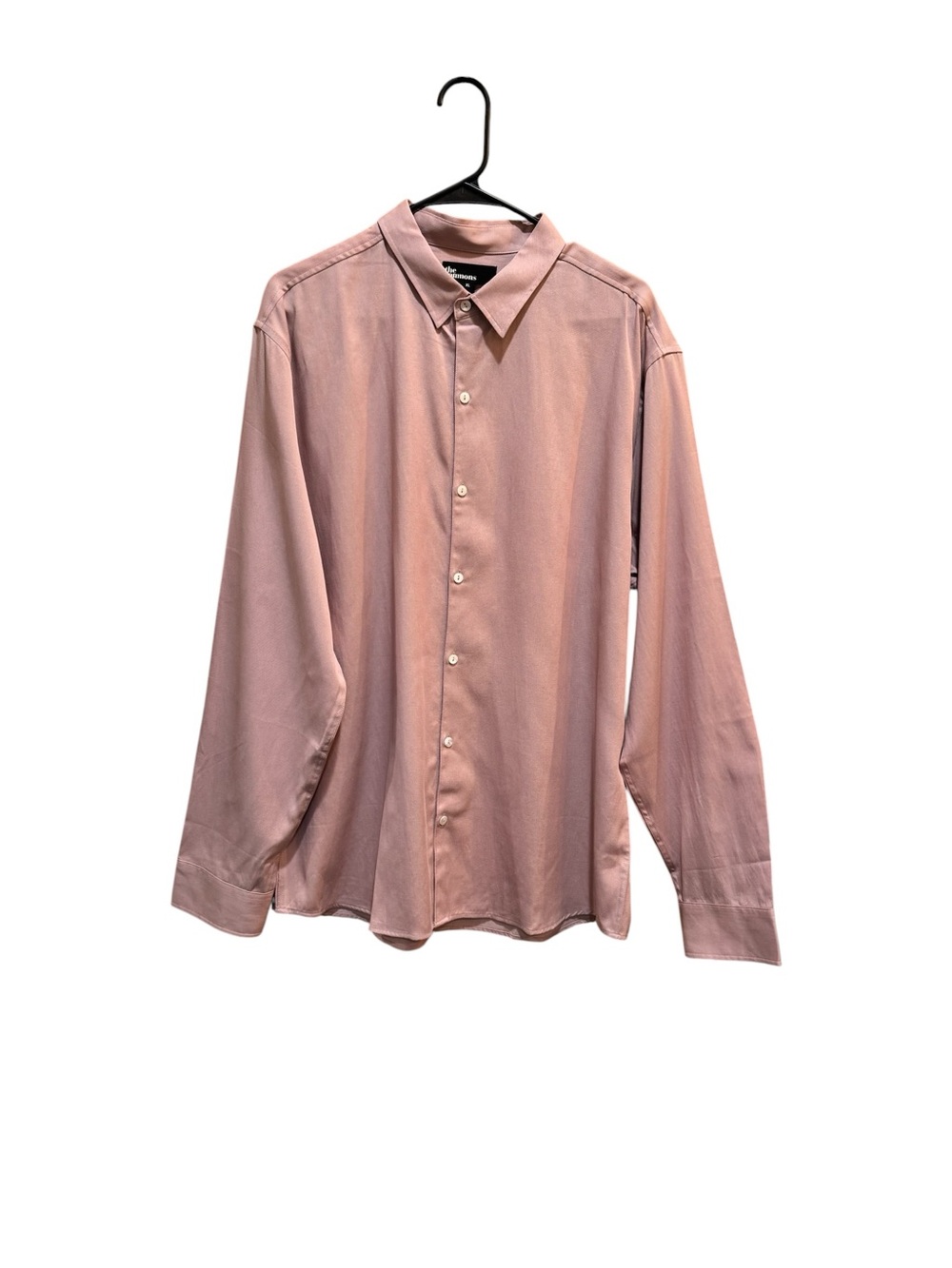 The Commons Mens Classic Button Dress Shirt Solid Color Long Sleeve Top Size XL